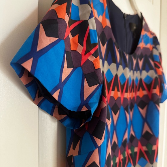 J Crew Silk Geometric Dress - Picture 4 of 5